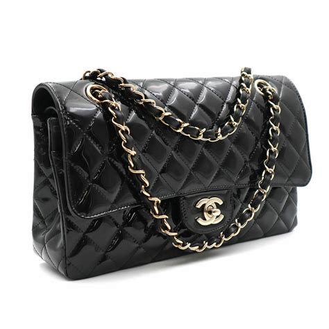 chanel black patent leather purse|chanel patent leather tote bag.